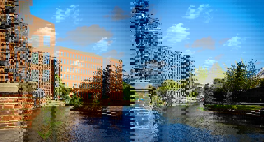 Apartments on a body of water